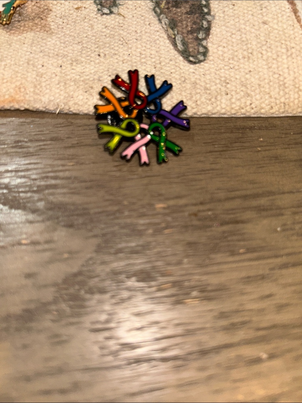 Cancer Awareness Ribbon Enamel Pin - Multicolor